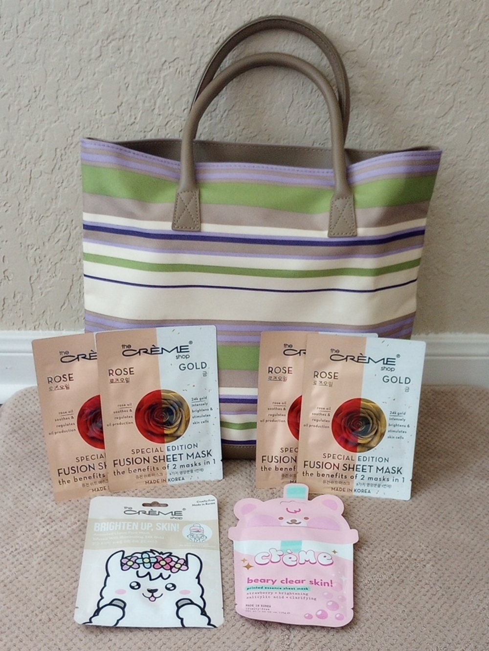 NEW Striped Tote & Creme Shop Skincare Bundle - Picture 6 of 6
